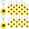 WILLBOND Sunflower Keychains Pendants Backpack Hanging Sunflower Button Key Ring for Summer Birthday Party Favor (36 Pieces, Multicolor, One size.