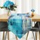 AILUER Turquoise and Grey Table Runner,Teal Abstract Modern Art Burlap Table Runners for Table Dresser Runner Farmhouse Style for Dinner Party Holidays Home Decoration.
