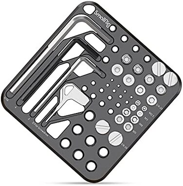 SmallRig 20Pcs Screws and Hex Key Storage Plate with 1/4"-20 3/8"-16 M2. 5 M3 M4 M5 Stainless Steel Screws and 4Pcs Hex Keys MD3184.