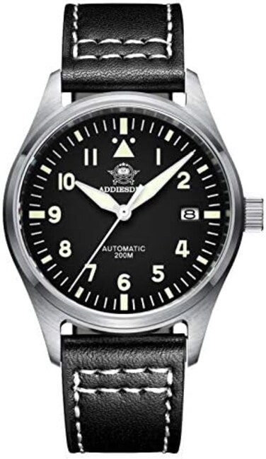 ADDIESDIVE Automatic Watches for Men Stainless Steel NH35A Movement Diver 200 M Luminescent Dial.
