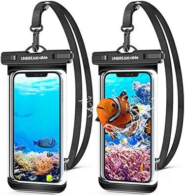UNBREAKcable Waterproof Phone Case, 2-Pack IPX8 Universal Waterproof Phone Pouch Dry Bag for iPhone 15 14 13 12 11 Pro Max XR X XS SE 2022 8 Plus Samsung S23 S22 Ultra S21Huawei P60 Mate 60 up to 7".