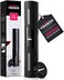 VINABON Electric Wine Opener - New 2022 Battery Operated Electric Wine Bottle Opener with Wine Foil Cutter - One-Click Reusable Automatic Electronic Wine Opener Corkscrew. Includes WineGuide Ebook.