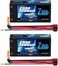 Zeee 2S Lipo Battery 5000mAh 7. 4V 100C Shorty Hard Case Battery with 4mm Bullet to Deans Connector for RC 1/10 Scale Vehicles Car Trucks Boats RC Models(2 Pack.