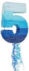 Blue Panda Number 5 Pull String Pinata for Boys 5th Birthday Party Decorations, Ombre (16. 5 x 11. 6 In.