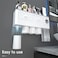 iHave Toothbrush Holders, 4 Cups Toothbrush Holder Wall Mounted with Toothpaste Dispenser, Large Capacity Tray, 2 Cosmetic Drawer and 7 Brush Slots with Cover.