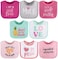 The Peanutshell Terry Bib Set for Baby Girls, 8 pack for Feeding, Teething,Drooling.