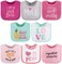The Peanutshell Terry Bib Set for Baby Girls, 8 pack for Feeding, Teething,Drooling.