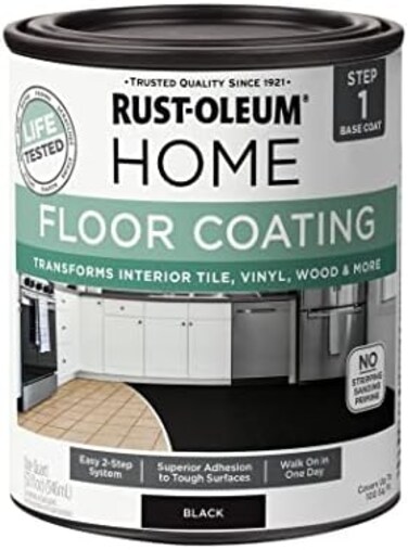 طلاء أرضيات Rust-Oleum Watercolor 365930 طبقة أساسية سوداء ربع جالون.