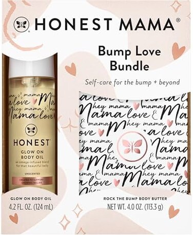 مجموعة Honest Company Honest Mama BodyBelly Bump Love Bundle كريم مرطب نباتي لعلاج علامات التمدد.