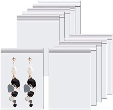 KnR Harmony 3x4" Zip Bags 300pcs Small Poly Zipper Bags Clear Reclosable Plastic Bags for Jewelry Beads Candy Cookies Gift Card 6 Sizes to Choose from.