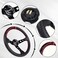 RASTP Carbon Fiber Racing Steering Wheel 345mm 6 Bolt Universal Fit Black.