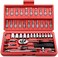 Egofine 46 Pieces 1/4 inch Drive Socket Ratchet Wrench Set, with Bit Socket Set Metric and Extension Bar for Auto Repairing and Household, with Storage Case.