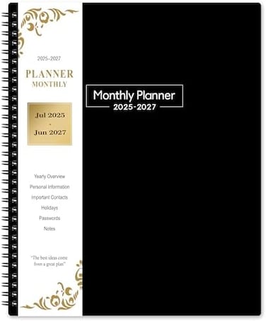 Coboll Monthly Planner 2022-2023 - 24 months Planner from JAN 2022 to DEC 2023, Monthly Planner 2022-2023, 9. 2'' x 11. 4'' , Planner with Inner Pocket, 24 Month Tabs, Inner Pocket - Black.