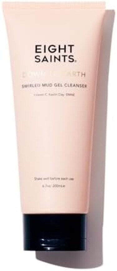 Eight Saints Down To Earth Mud Gel Facial Cleanser, Natural and Organic, Gentle and Effective Daily Face Wash, Makeup Remover, Nourishing and Hydrating, 1. 7 Ounces.