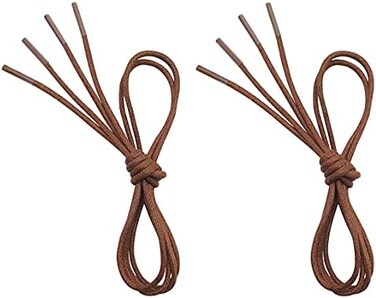 VSUDO 2 Pairs Waxed Round Dress Shoelaces, 1/8" Thin Formal Business Oxford Shoe Lace for Men or Women&rsquo;s Chukka/Desert Boots.