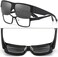 CAXMAN Fit Over Glasses Sunglasses for MenWomen Polarized Lens 100% UV Protection, Matte Black Frame/Darker Than Regular Black LensMedium SizedFrame Height: 46mm/1. 85inch, Medium.
