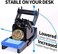 YIHUA X-2 Evolution Advanced Heat-Resistant Soldering Iron HolderStorage System with Solder Spool Holder, Brass Wool Tip Cleaner, Cleaning Sponge, Protective Edge, 5 Integrated Tip Storage Slots.