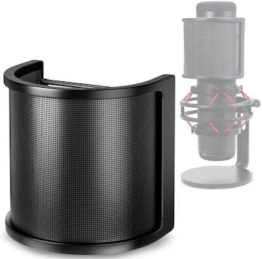YOUSHARES QuadCast Mic Pop Filter - Microphone Windscreen Mask Shield Compatible with HyperX QuadCast S USB Gaming Microphone.