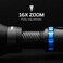 NEBO Luxtreme MZ60 Blueline Rechargeable, Powerful 500 Lumen Half-Mile Beam Flashlight, Storm Gray.