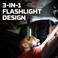 NEBO Big Larry 3 Work Light, 600 Lumen Flashlight with COB Work Light, Pocket Clip Magnetic Base for Hands-Free Lighting, Portable COB LED Dimmable Flashlight, Hazard Light-Red.