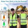 NJDGF Cooling Safety Vest with 6 Ice Packs Reflective Vest with Pockets high visibility vest for Men Women.