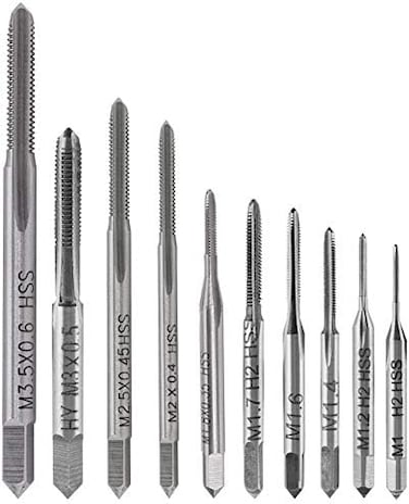 Yakamoz 10pcs Micro Taps Bits Mini Machine Screw Drill Tap Set Metric Thread Screws Plug Bit Small Tapping Bits Tool.
