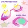 Keary Kids Swim Goggles Swimming Goggles for Toddler Children Girls Boys Youth, Anti-Fog Waterproof UV Protection Clear Vision Mirror Flat Lens Water Pool Goggles with 3 Nose Piece, Pink Kids Go.