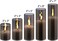 Eywamage 5 Pack Grey Glass Flameless Candles with Remote, Flickering Slim Tall LED Pillar Votive Candles Battery Included.