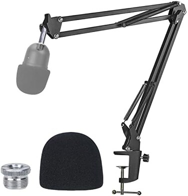 YOUSHARES Razer Seiren Mini Boom Arm with Pop Filter - Mic Stand with Foam Cover Windscreen Compatible with Razer Seiren Mini Streaming Microphone.