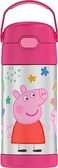 THERMOS FUNTAINER Water Bottle with Straw - 12 Ounce, Peppa Pig - Kids Stainless Steel Vacuum Insulated Water Bottle with Lid.