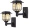 LeiDrail Solar Fence Lights, 2 Pack Solar Lights Outdoor Waterproof Lantern Warm White LED Wall Deck Post Landscape Lighting for Garden Yard Patio Front Door.