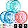 MAGICYOYO K2 Crystal Yoyo Pack of 3, Responsive Yoyo for Kids, Professional Dual Purpose Yoyos Replacement Unresponsive Bearing for Adults/Advanced18 StringsYoyo Accessory Kit(GreenBlueOrange.