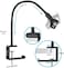 zealsound Microphone Stand,Flexible Gooseneck Desktop Mic Stands Holder with Heavy Duty Desk Clamp,3/8" to 5/8" Screw Adapter Include 360 Adjustable Compact Mic Arm for Blue Snowball Ice Spark (Black.