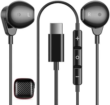 APETOO USB C Headphones for Samsung S24 S23 S22 Ultra S21 FE Note 1020 A53 iPhone 15 Pro Max,HiFi Stereo USB Type C Earphones Wired Earbuds Microphone Volume Control for Galaxy Z Flip Fold 3,OnePlus.