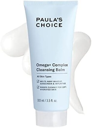 Paula's Choice Omega Complex Cleansing Balm, Double Cleanse Face WashDaily Makeup Remover, Suitable for DrySensitive Skin, Mineral Oil-Free, Paraben-FreeFragrance-Free, 3. 5 Fl Oz.