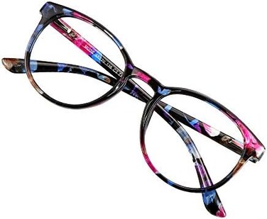 VisionGlobal Blue Light Blocking Glasses for Women/Men, Computer Reading, Stylish Oval Frame.