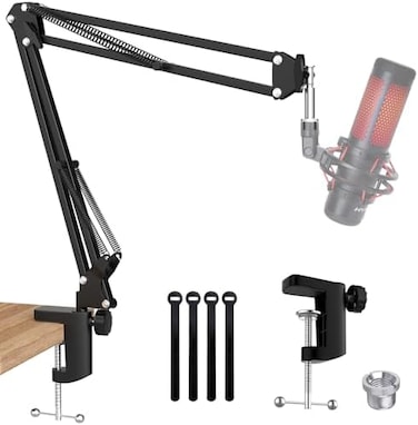 SUNMON QuadCast Boom Arm Mic Stand, Adjustable Suspension Boom Scissor Arm Stand for HyperX QuadCast, QuadCast S &ndash; RGB USB Condenser Microphone.