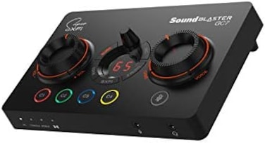 مكبر صوت رقمي تناظري لبث الألعاب Creative Sound Blaster GC7 مزود بأزرار قابلة للبرمجة، وتقنية Super X-Fi، وصوت محيطي افتراضي 7.1، ووضع المعركة، ووضع الاستكشاف، ومزج صوت اللعبة، لأجهزة الكمبيوتر الشخصي