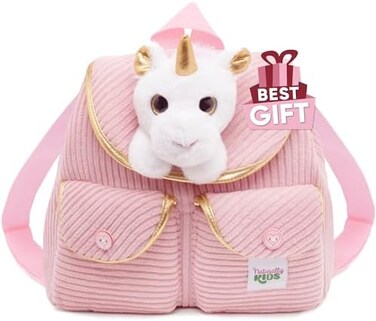 Naturally KIDS Kids Backpack for Girls Boys w Stuffed Animal.