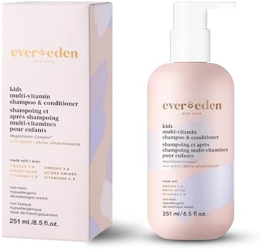 Evereden Kids Shampoo and Conditioner 2 in 1: Cool Peach, 10. 1 fl oz.Plant Based Natural Skin CareNon-toxic Organic IngredientsMulti-Vitamin Skin Care.
