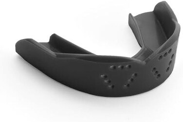 SISU 3D 2. 0mm Sports Mouth Guard for Football, Hockey, Lacrosse, Basketball, Custom Fit for Youth/Adults, Charcoal Black.