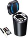 WaiNynyda Car Ashtray with Lid Smell Proof, Smokeless Ashtray, Mini Car Trash Can, Detachable Stainless Steel Ash Tray with Lid and LED Blue Light.