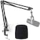 SUNMON MV7 Boom Arm Mic Stand with Pop Filter, Adjustable Suspension Boom Scissor Arm Stand with Pop Filter Compatible with Shure MV7 and SM7B Microphone.
