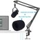 SUNMON MV7 Boom Arm Mic Stand with Pop Filter, Adjustable Suspension Boom Scissor Arm Stand with Pop Filter Compatible with Shure MV7 and SM7B Microphone.
