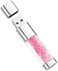 BORLTER CLAMP USB Flash Drive 32GB, Cute Pink Crystal Thumb Drive Novelty Pen Drive Memory Stick.