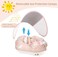 Free Swimming Baby Infant Pool Float with Sun Canopy Inflatable Baby Swimming Floatie with Sponge Safety Bottom Support Water Toys Swimming Trainer for Age of 3-72 Months (Pink, L.