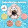Free Swimming Baby Infant Pool Float with Sun Canopy Inflatable Baby Swimming Floatie with Sponge Safety Bottom Support Water Toys Swimming Trainer for Age of 3-72 Months (Pink, L.
