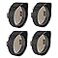 NTHREEAUTO 4PCS Bullet Smoked Turn Signals Lens Cover with Black Visors Bezels Compatible with Harley Dyna Sportster Softail Street Glide Road King.