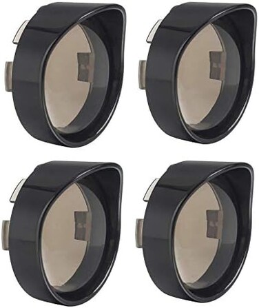 NTHREEAUTO 4PCS Bullet Smoked Turn Signals Lens Cover with Black Visors Bezels Compatible with Harley Dyna Sportster Softail Street Glide Road King.