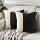 Fancy Homi 2 Packs Black Decorative Throw Pillow Covers 20x20 Inch for Living Room Couch Bed, and White Velvet Patchwork with Gold Leather, Luxury Modern Home Decor, Accent Cushion Case 50x50 cm.